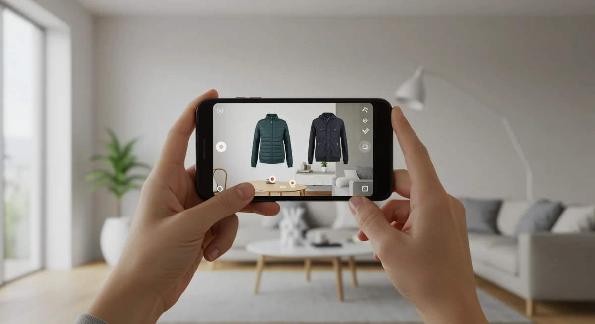 Augmented reality virtual try-on app on smartphone