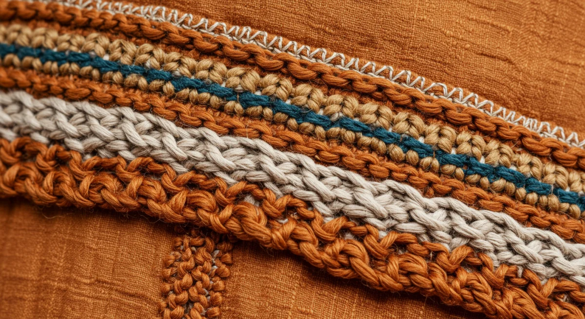 Intricate artisanal detail on a garment, showcasing craftsmanship trend.