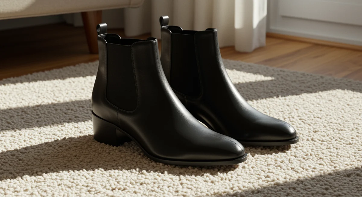 Elegant, polished classic leather ankle boots, showcasing their timeless design and durable material.