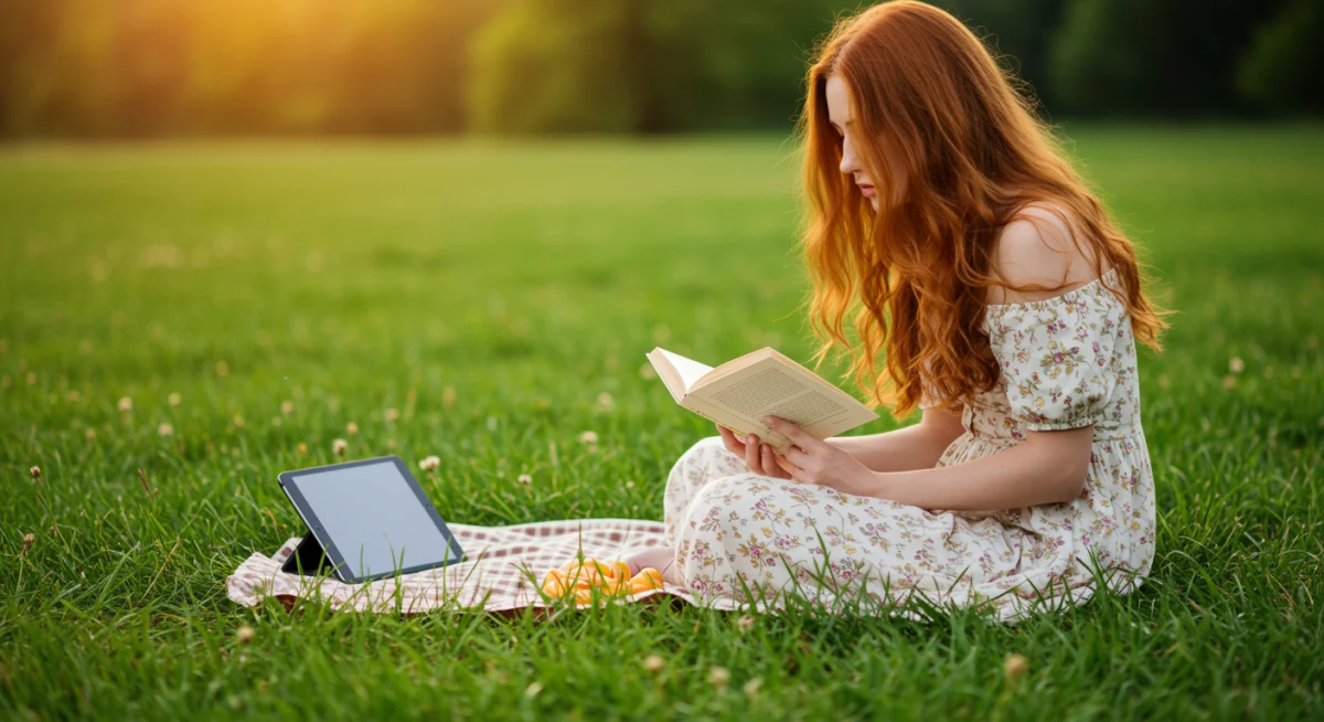 An individual engaging in a non-screen activity outdoors, highlighting the importance of digital breaks and nature connection.