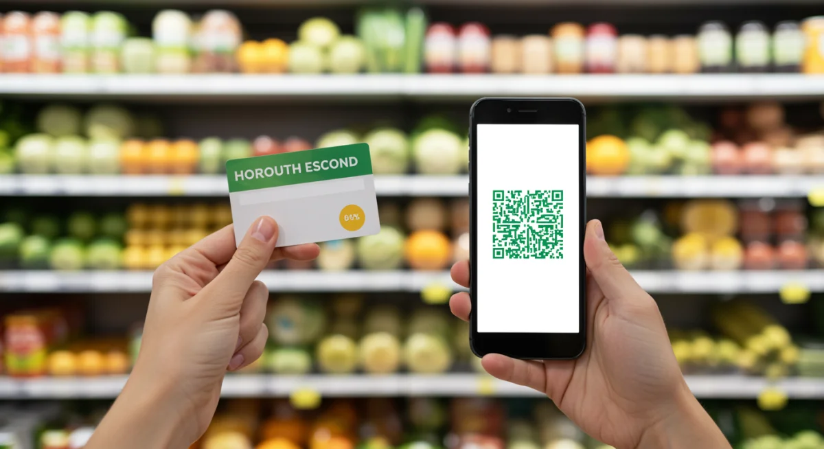 Hand holding a loyalty card for health supplement discounts.