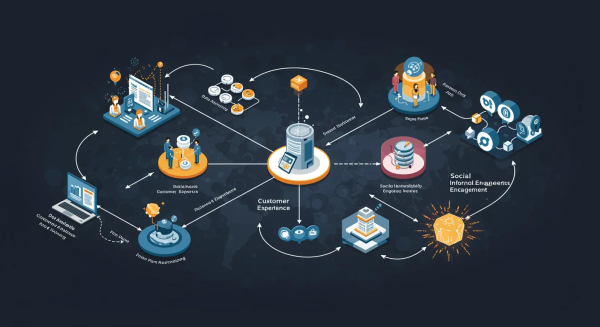 Infographic illustrating modern brand strategy components for consumer engagement.